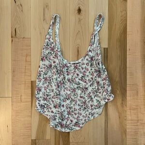 garage white floral tank top